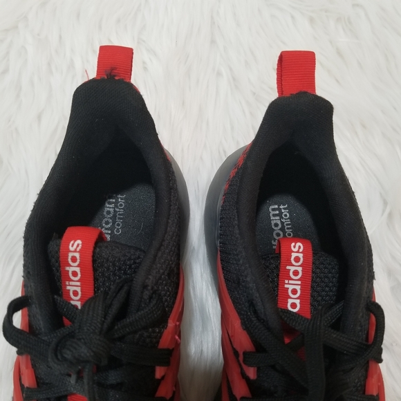 ADIDAS CloudFoam Comfort Sneakers Black With Red SIZE 7.5 Men,Women 8.5 - Picture 6 of 17